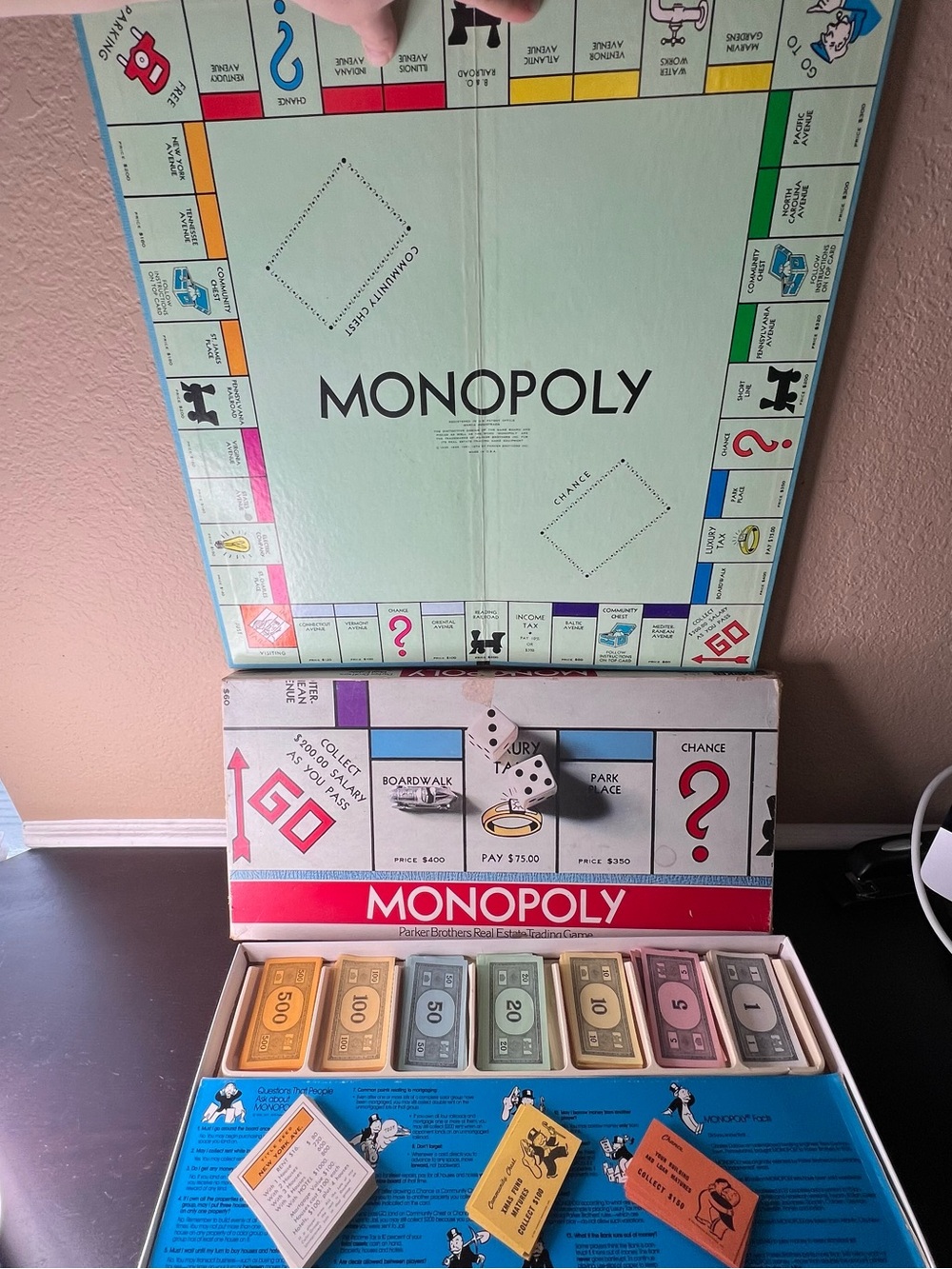 Vintage 1978 Monopoly Board Game, Parker Brothers Classic Set with Metal Tokens